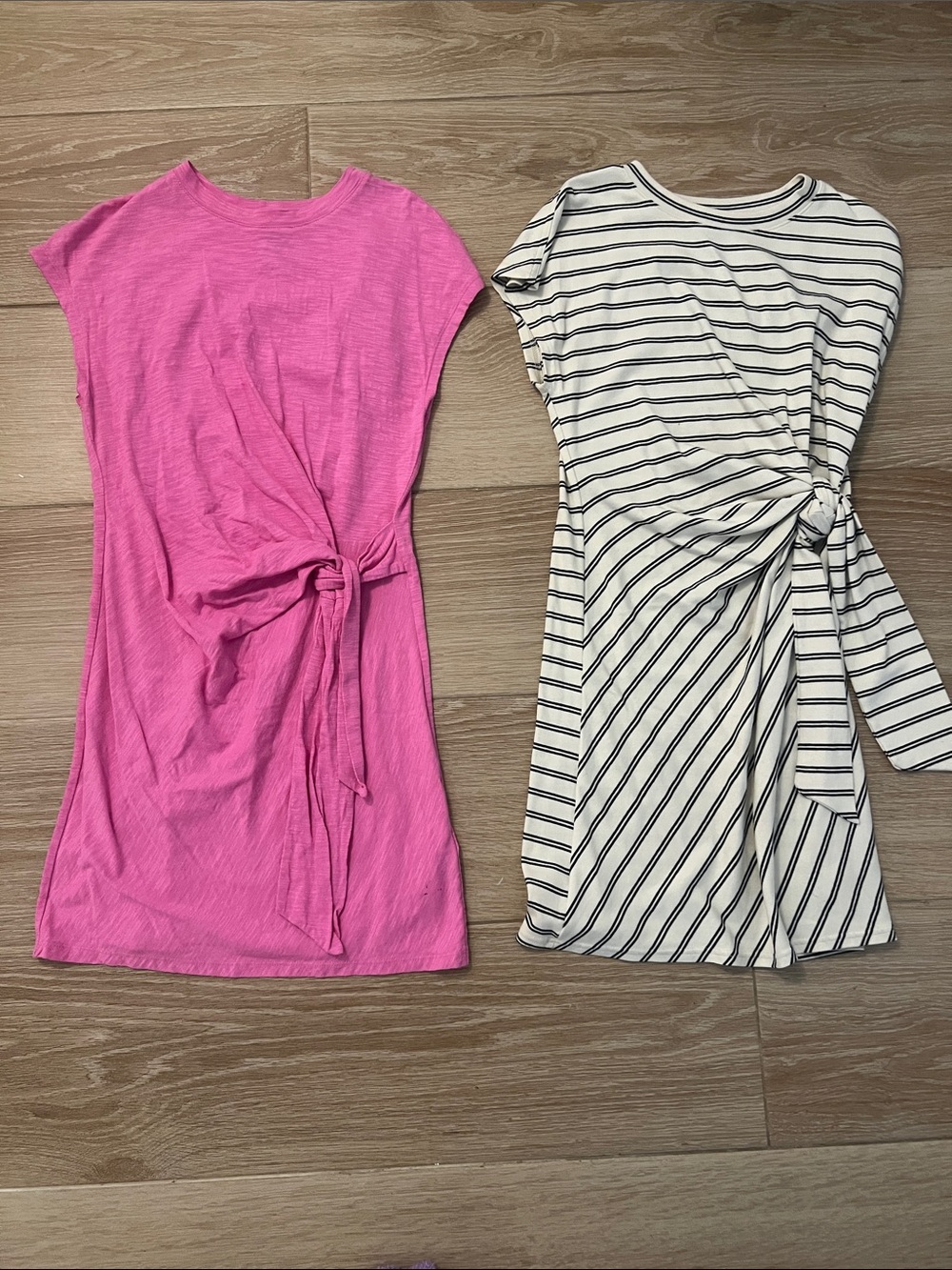 GAP Women’s Pink & Cream Striped Tie-Waist Mini Dresses